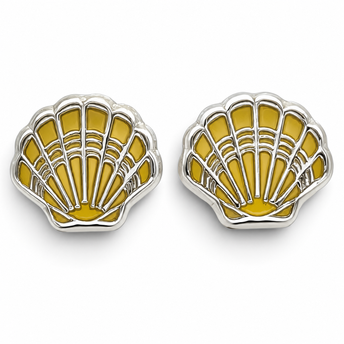 Broquel Concha Amarillo Plata Ley 925