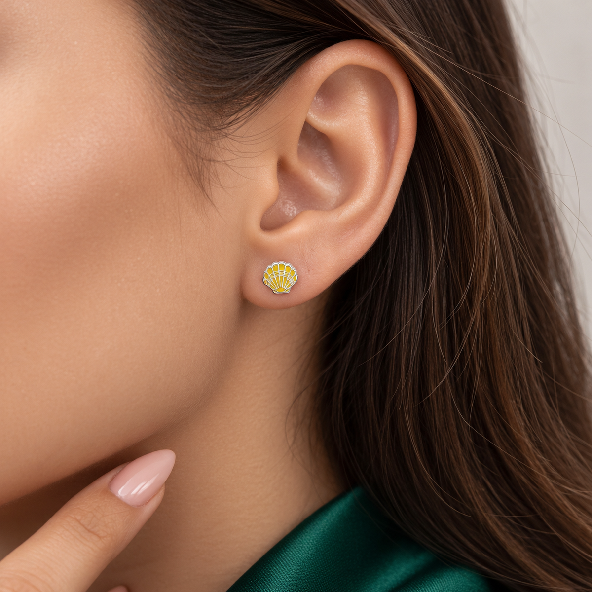 Broquel Concha Amarillo Plata Ley 925