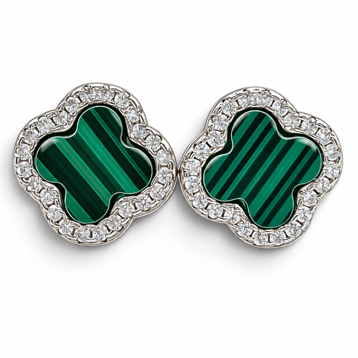 Arete Van Verde Plata Ley 925