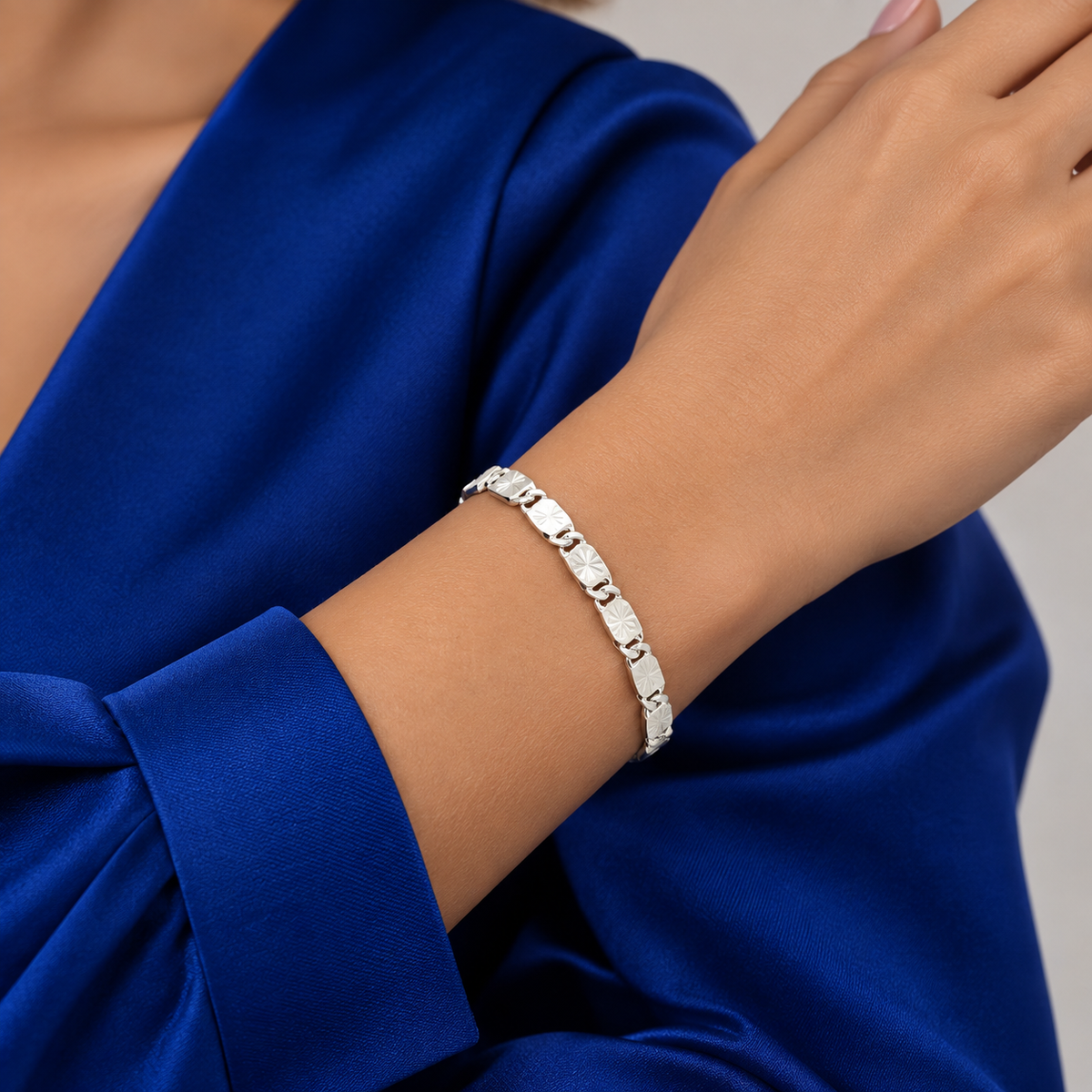 Pulsera Diamantada 5mm Plata Ley 925
