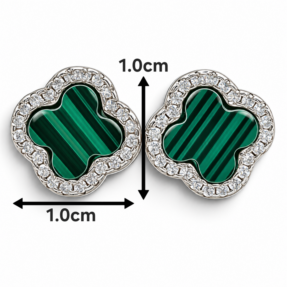 Arete Van Verde Plata Ley 925