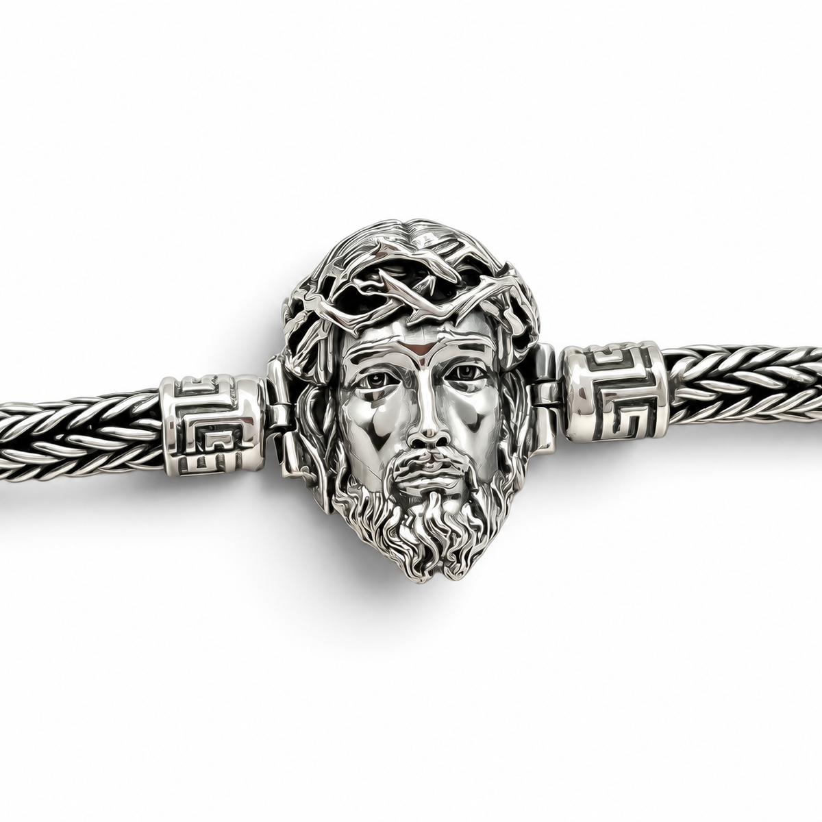 Pulso Cara Cristo 7mm Plata Ley 925
