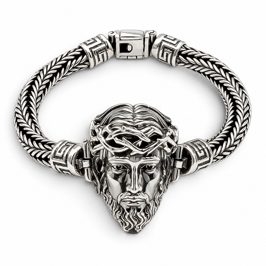 Pulso Cara Cristo 7mm Plata Ley 925