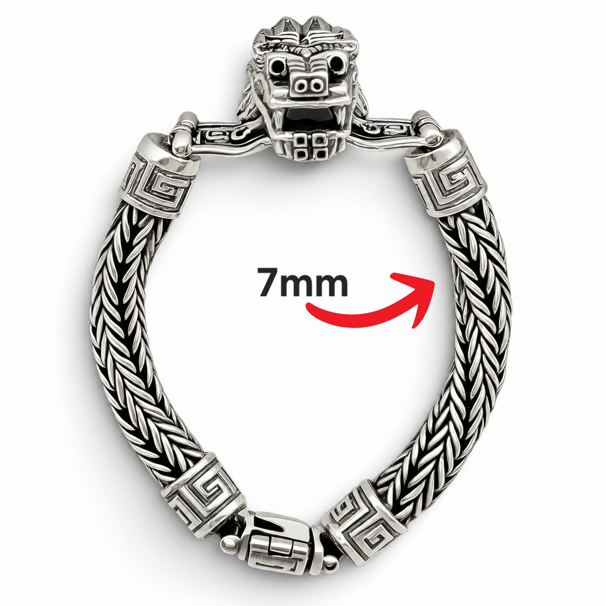 Pulso Quetzatcoatl 7mm Plata Ley 925