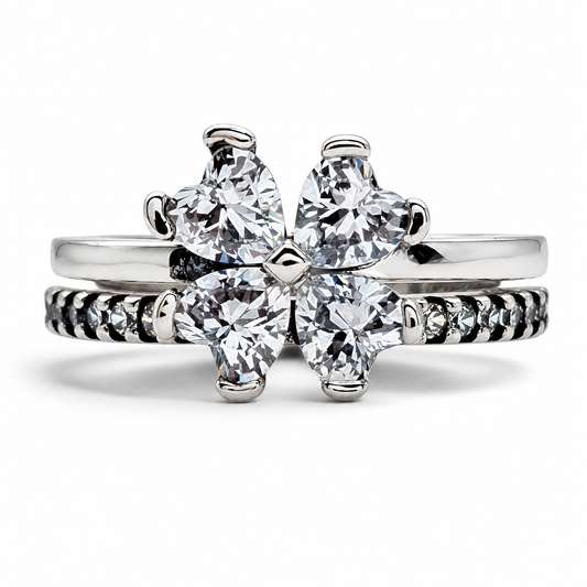 Anillo Alianza Trebol Pan Plata Ley 925