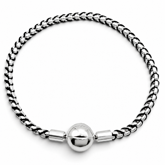 Pulsera Negra Pan Plata Ley 925