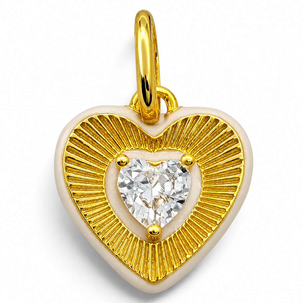 Charm Corazon Dorado Plata Ley 925