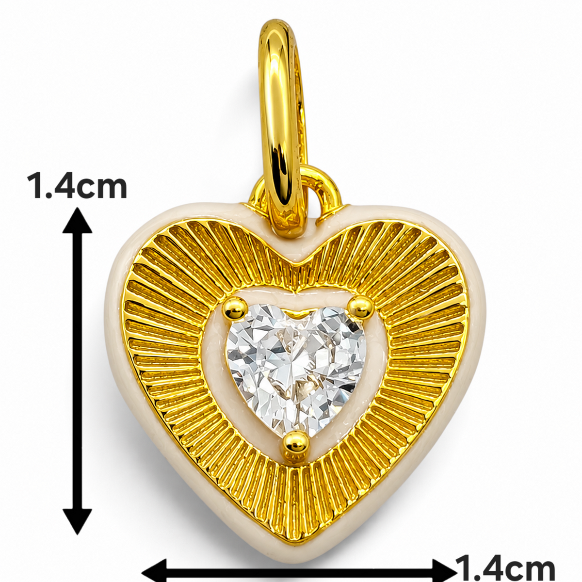 Charm Corazon Dorado Plata Ley 925