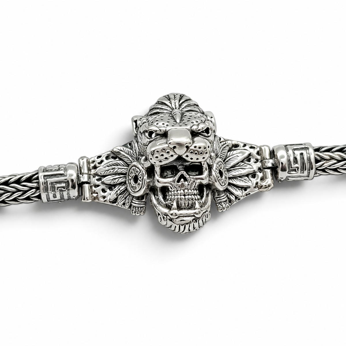 Pulso Azteca Jaguar 7mm Plata Ley 925