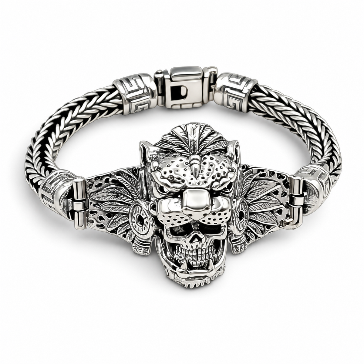 Pulso Azteca Jaguar 7mm Plata Ley 925