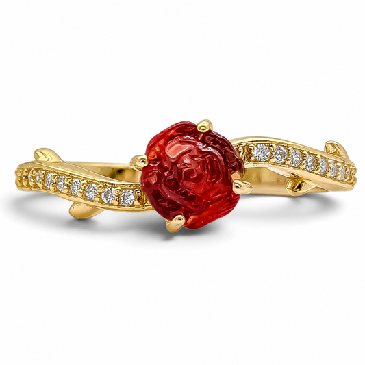 Anillo Dorado Rosa Pan Plata Ley 925