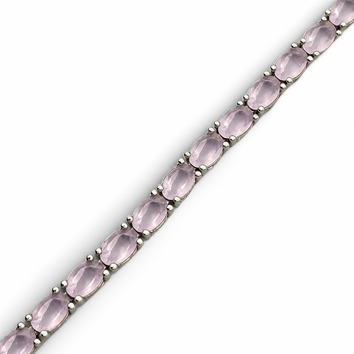 Pulsera Cuarzo Rosa Plata Ley 925