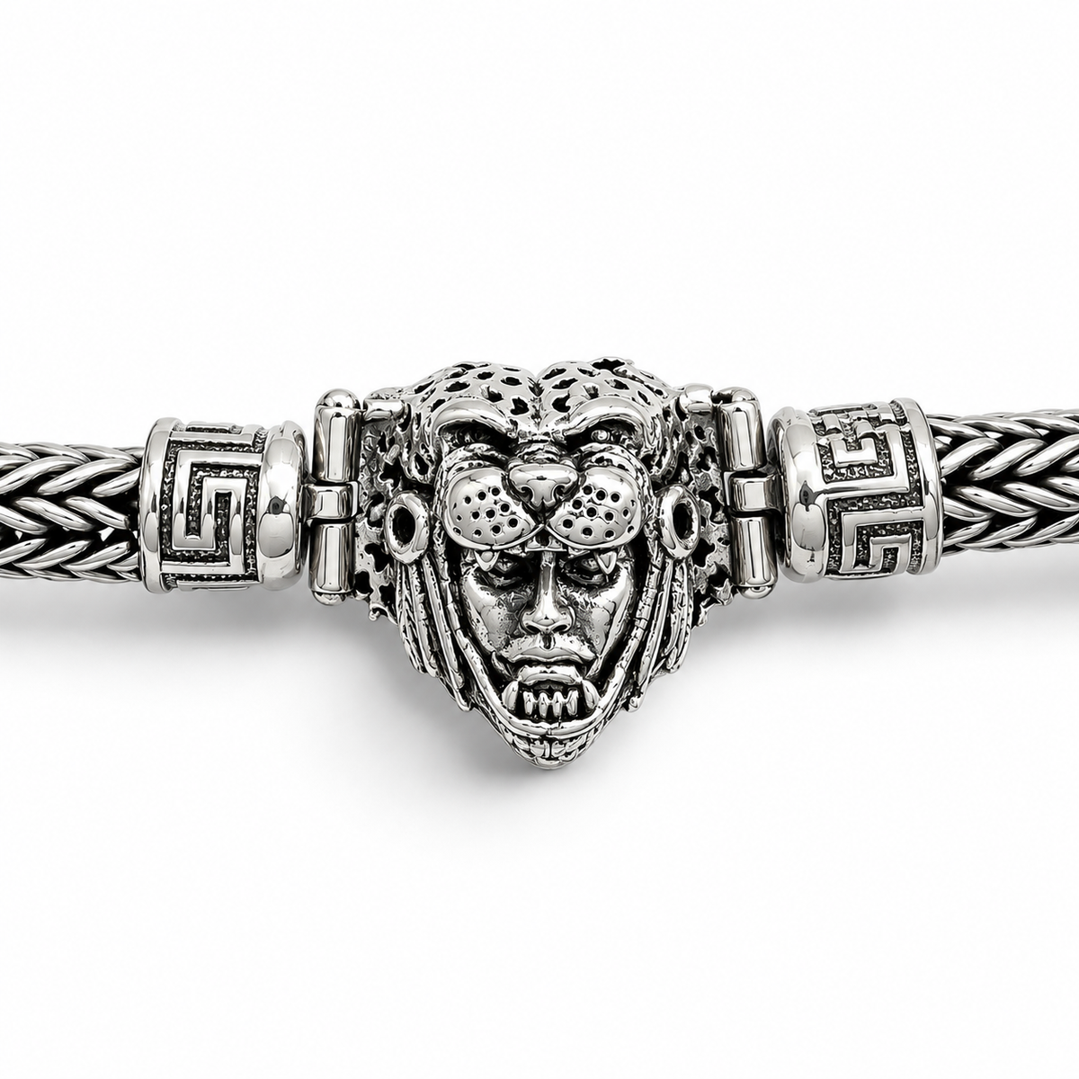 Pulso Azteca Jaguar 7mm Plata Ley 925