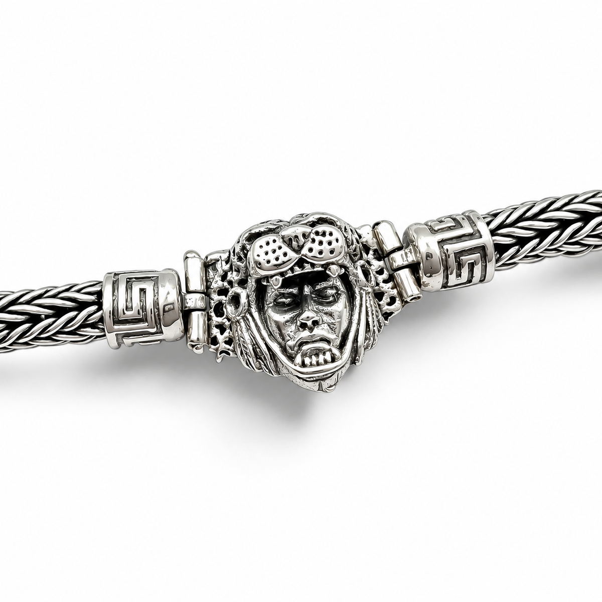 Pulso Azteca Jaguar 7mm Plata Ley 925
