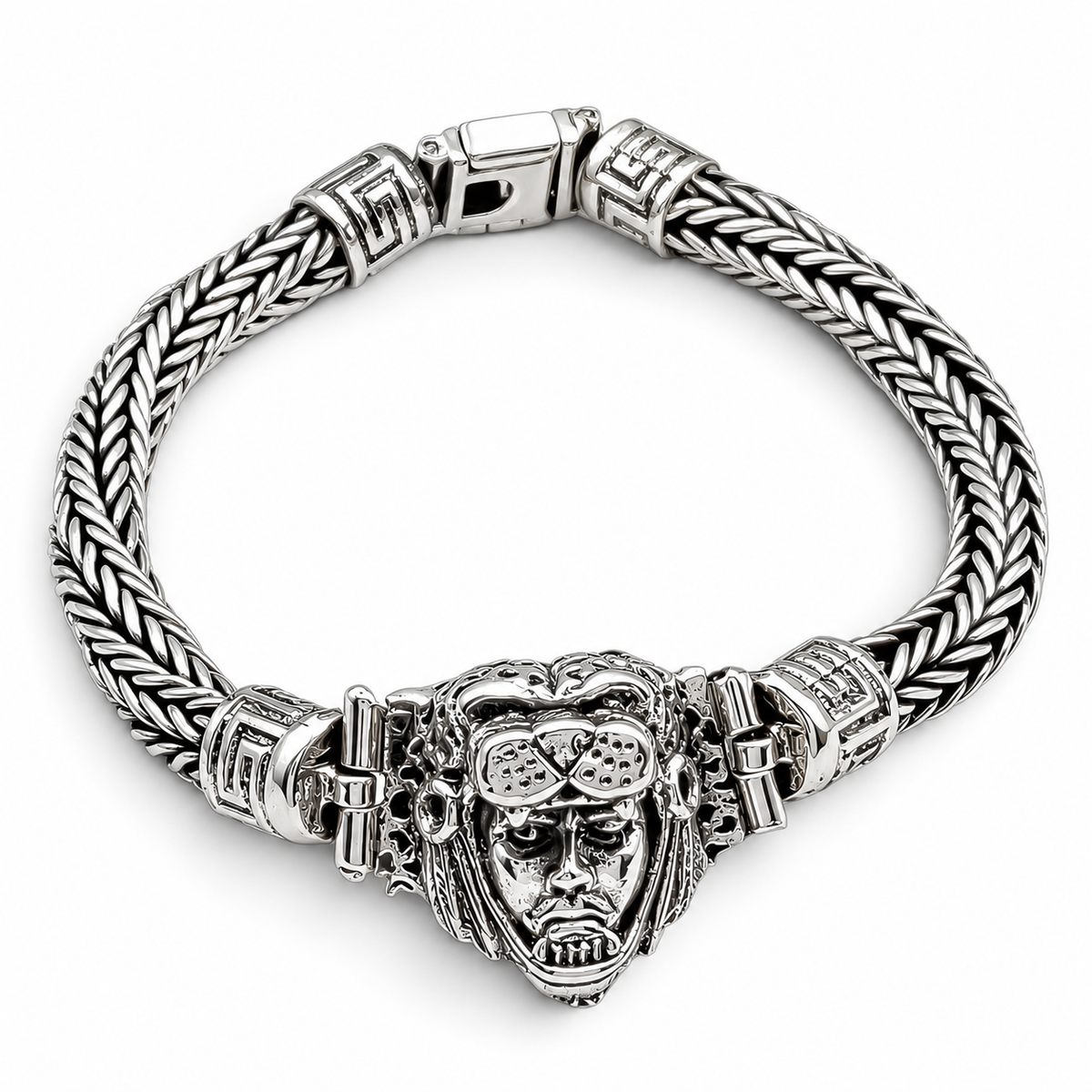 Pulso Azteca Jaguar 7mm Plata Ley 925