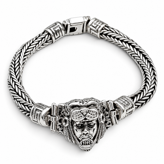 Pulso Azteca Jaguar 7mm Plata Ley 925
