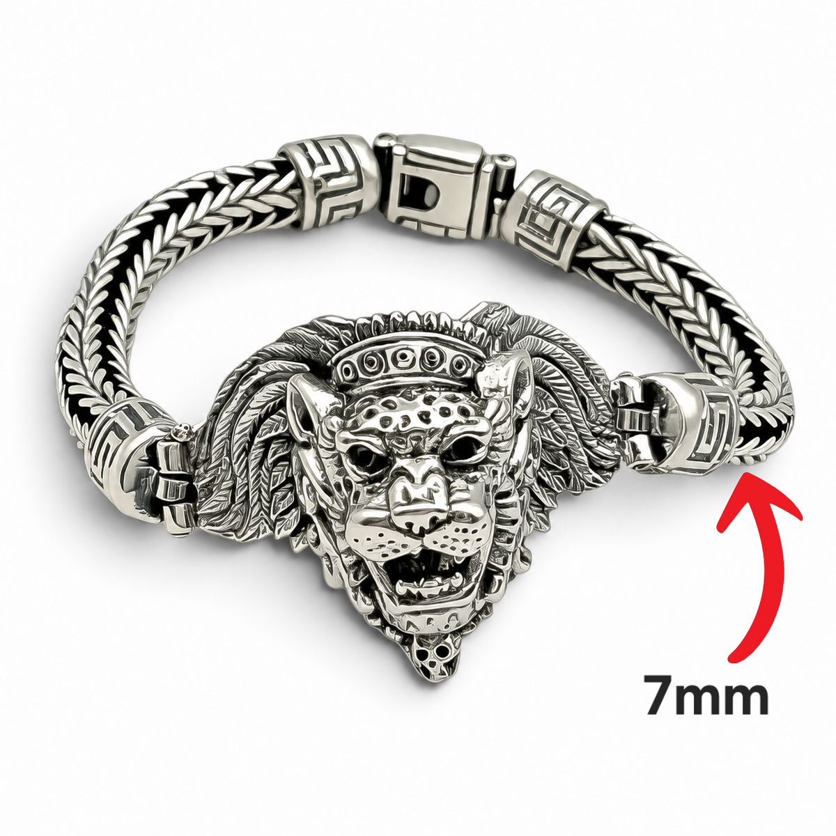 Pulso Jaguar 7mm Plata Ley 925