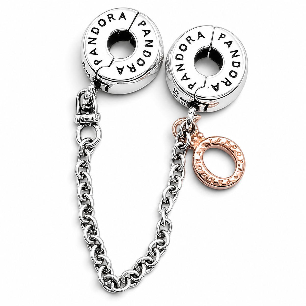 Charm Broche de Seguridad Cadena Plata Ley 925