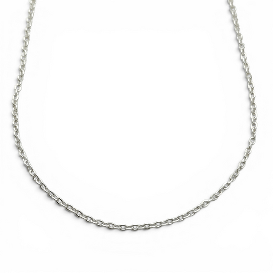 Cadena Cubana 1mm Plata Ley 925