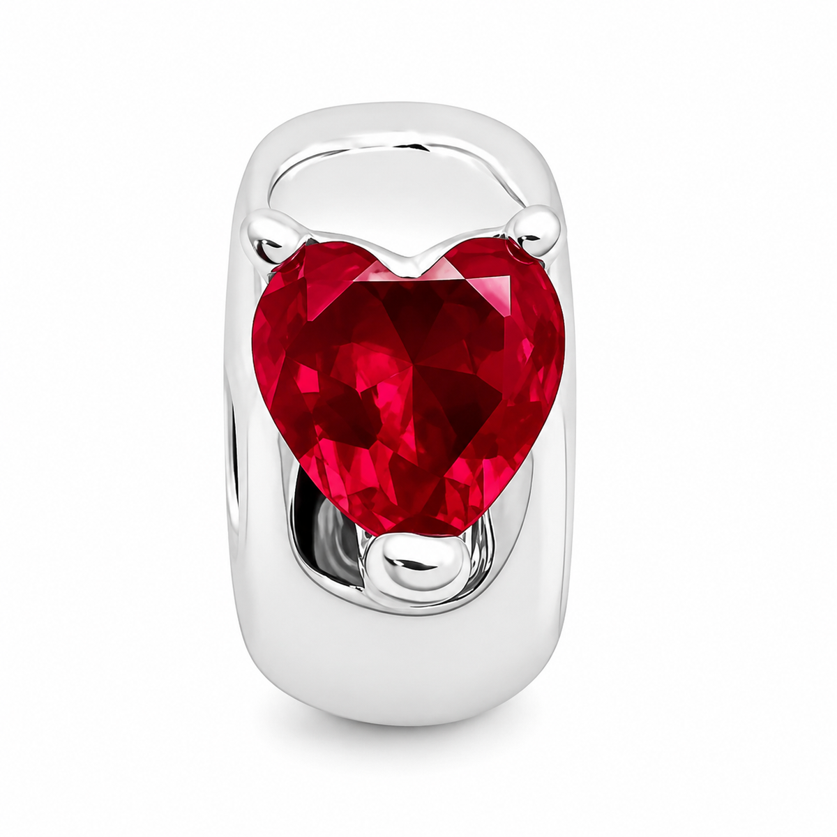 Charm Seguro Corazon Plata Ley 925