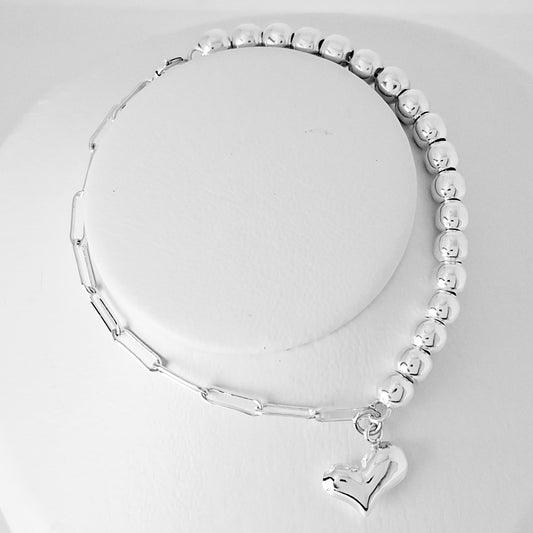 Pulsera Bola Corazon Clip