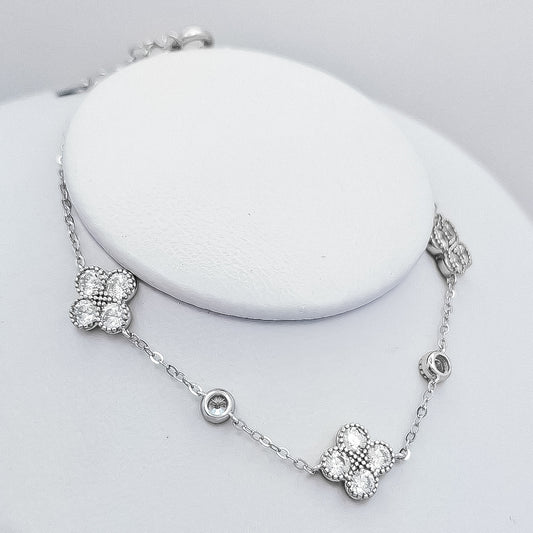 Pulsera Flor Zirconia