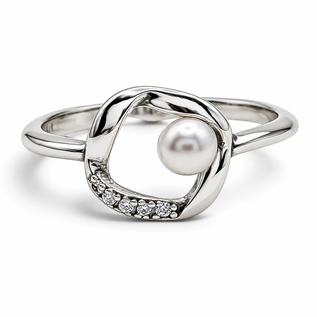 Anillo Perlita Pan Plata Ley 925