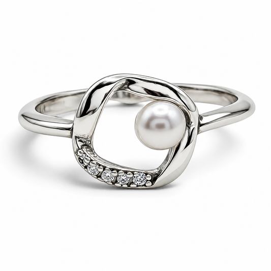 Anillo Perlita Pan Plata Ley 925