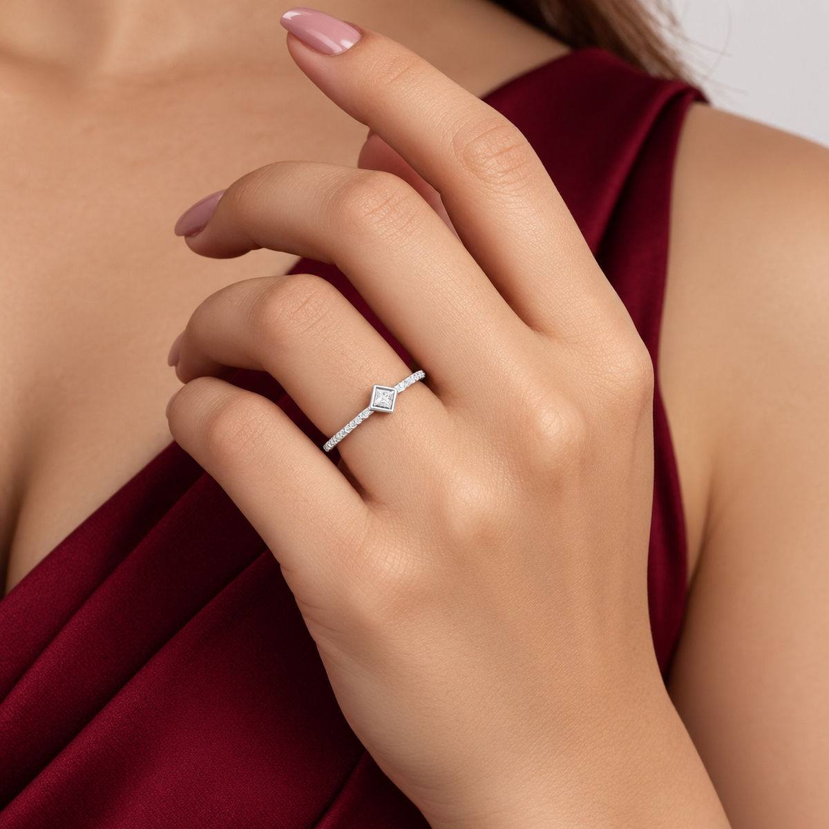Anillo Zirconia Blanco Plata Ley 925