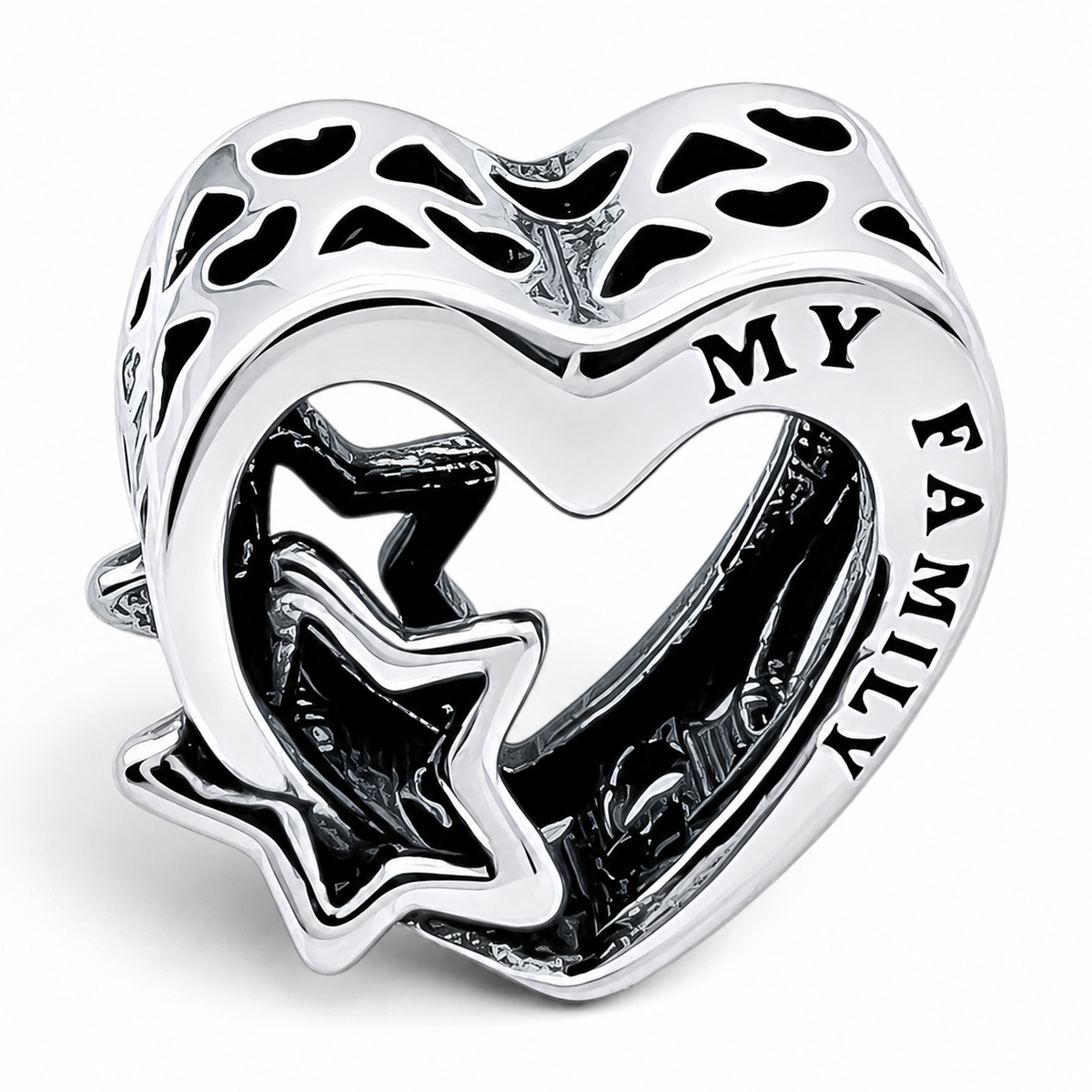 Charm Corazon Estrella Plata Ley 925