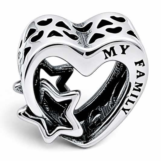 Charm Corazon Estrella Plata Ley 925