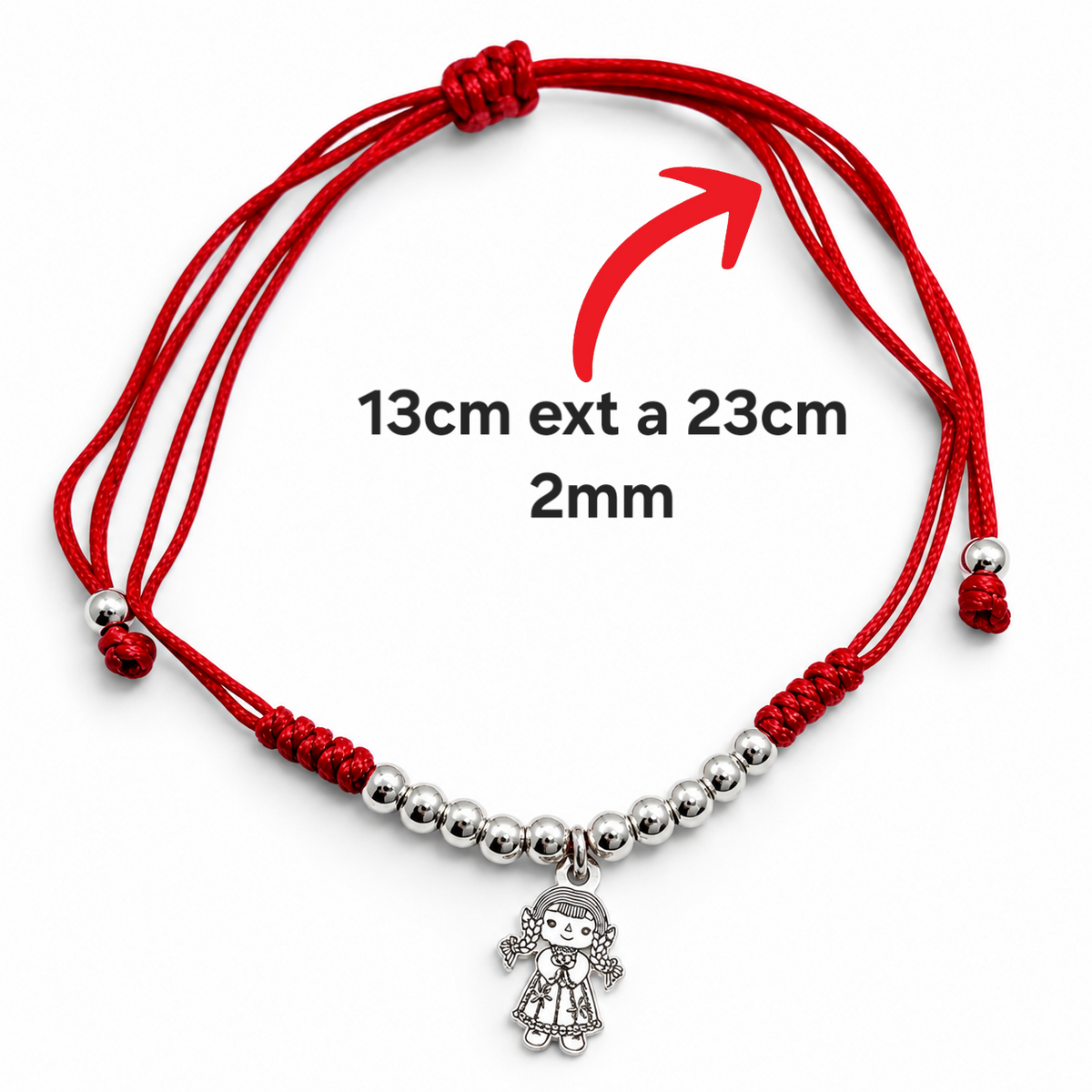 Pulsera Roja Muñeca Lele Plata Ley 925