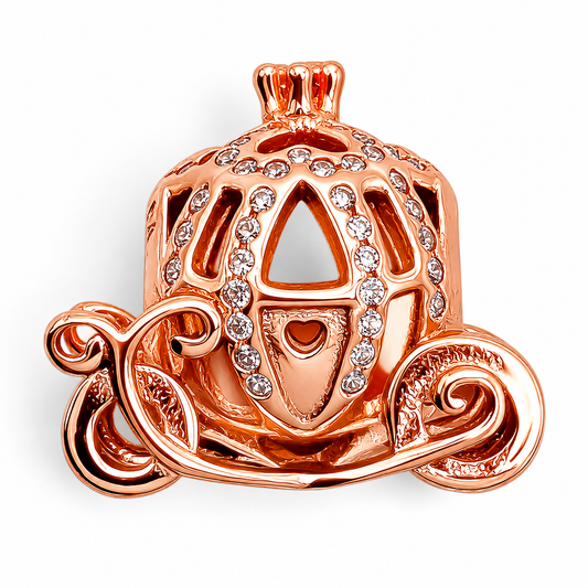 Charm Carroza Rosa Plata Ley 925