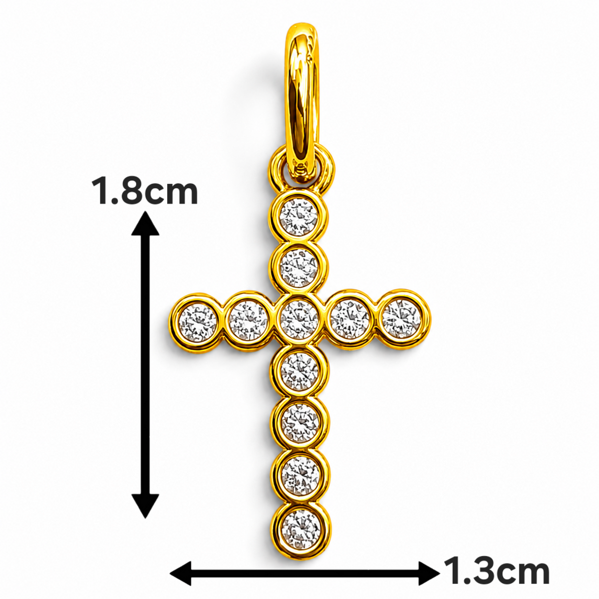 Charm Cruz Dorada Plata Ley 925