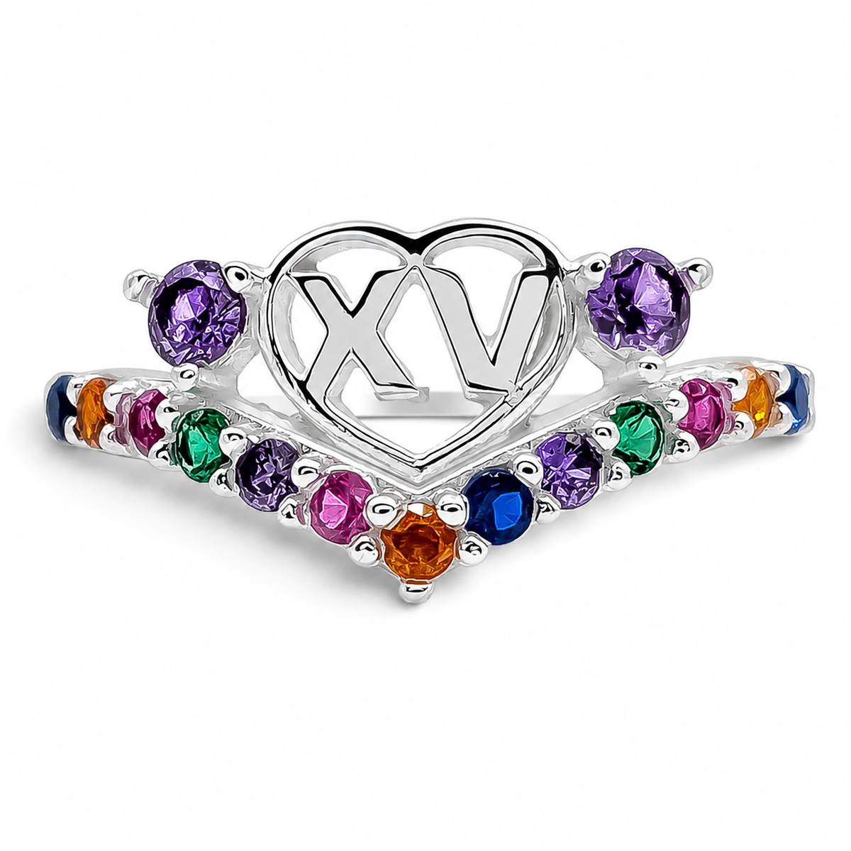Anillo XV Lila Plata Ley 925