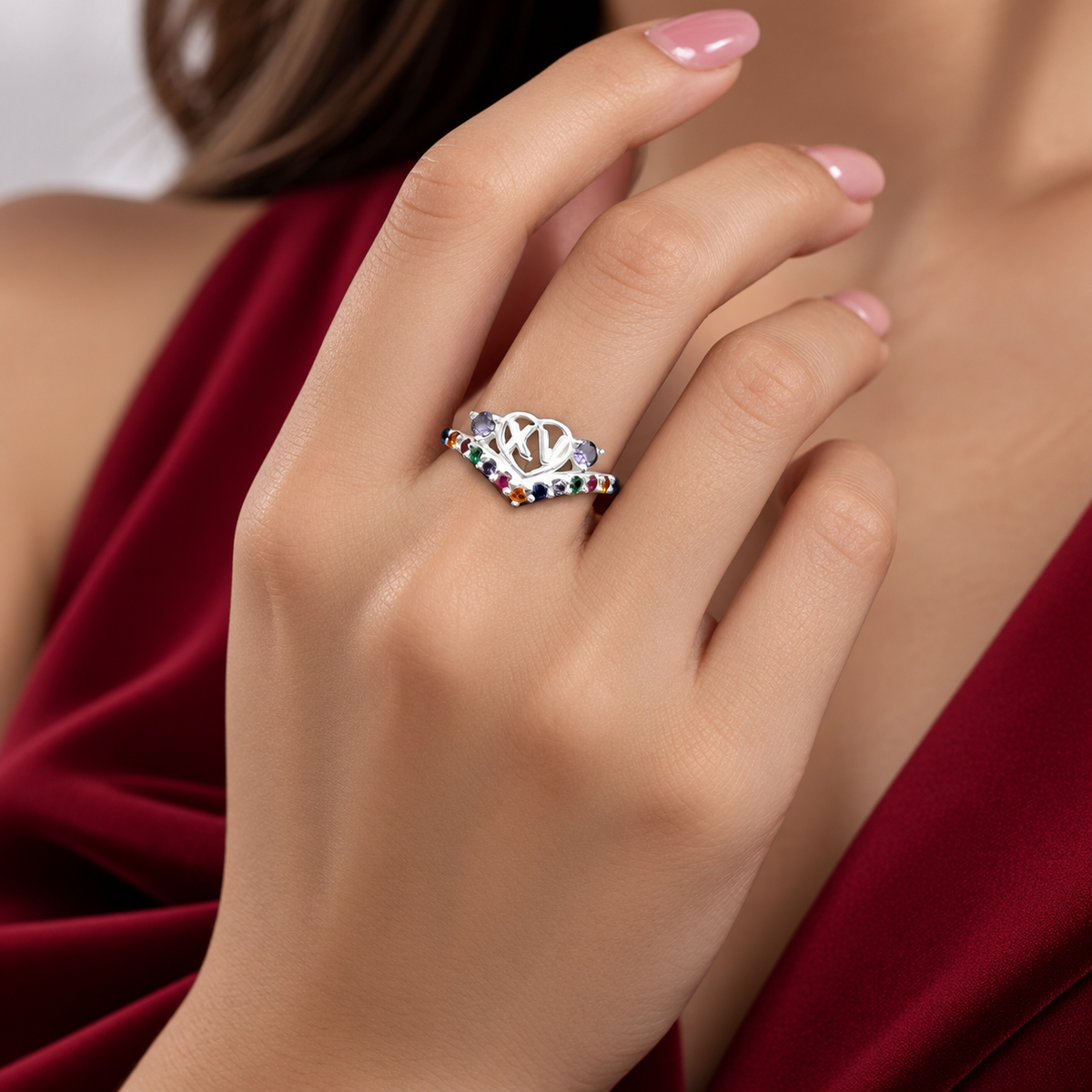 Anillo XV Lila Plata Ley 925