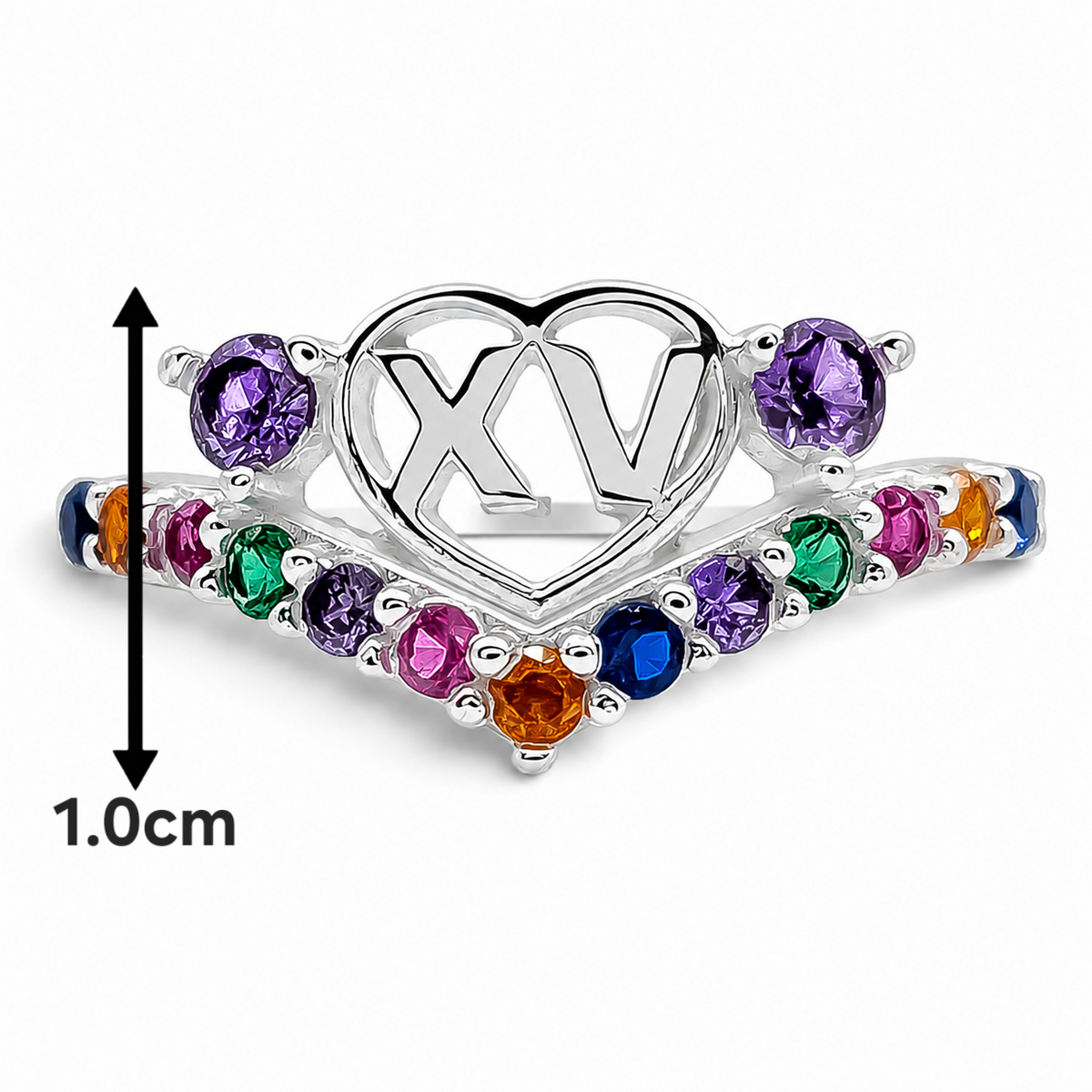 Anillo XV Lila Plata Ley 925