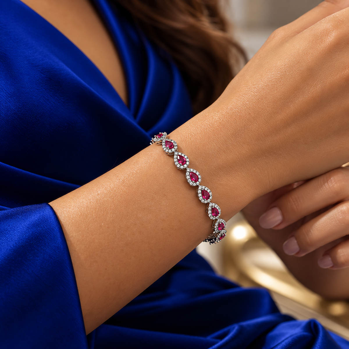 Pulsera Gotita Fiusha Plata Ley 925