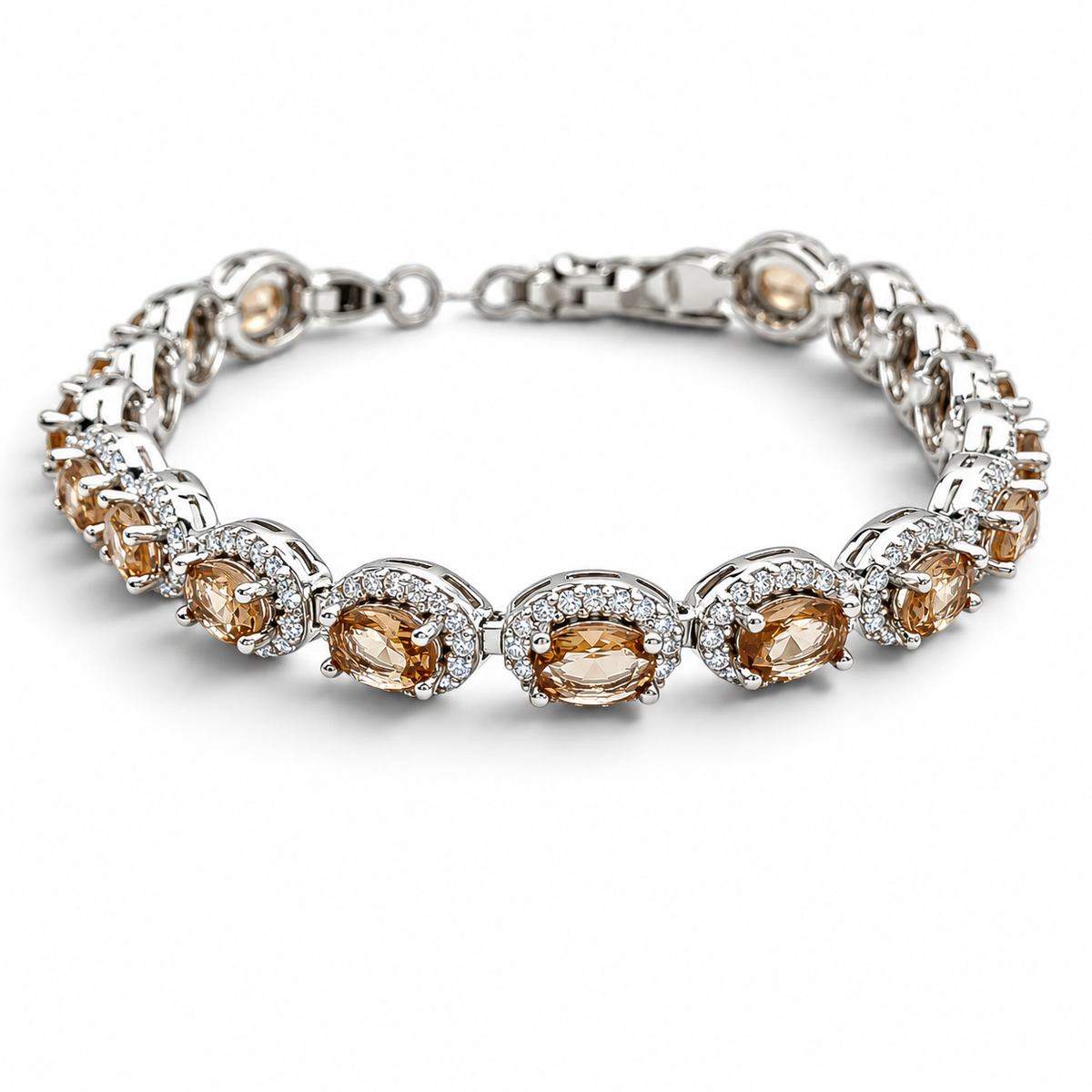 Pulsera Zultanita Ovalo Zirconia Plata Ley 925