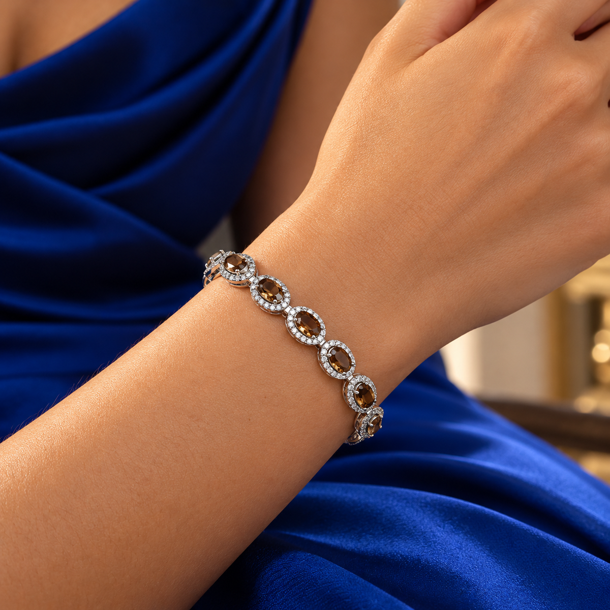 Pulsera Zultanita Ovalo Zirconia Plata Ley 925