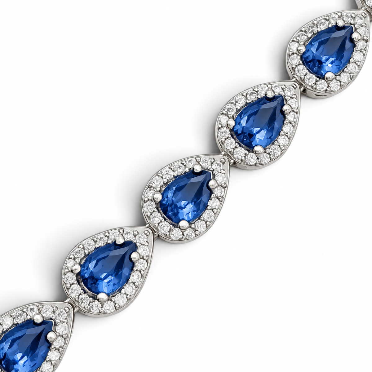 Pulsera Gota Tanzanita Plata Ley 925