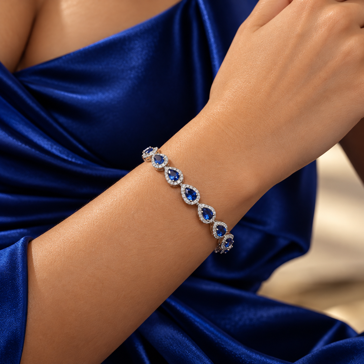 Pulsera Gota Tanzanita Plata Ley 925