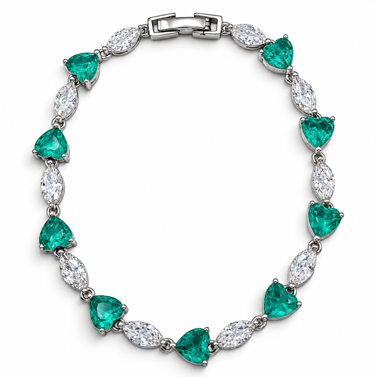 Pulsera Corazones Semilla Turmalina Plata Ley 925