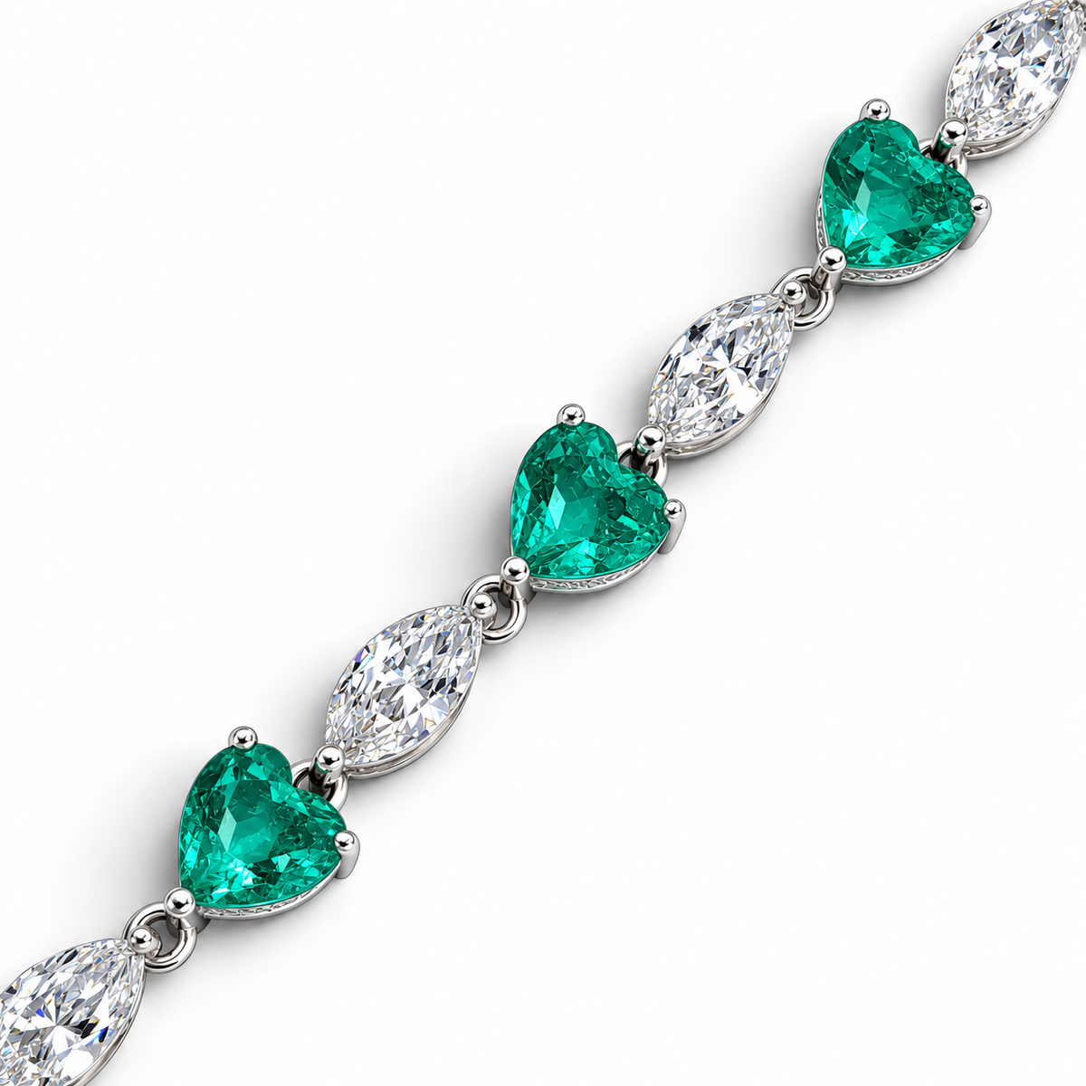Pulsera Corazones Semilla Turmalina Plata Ley 925