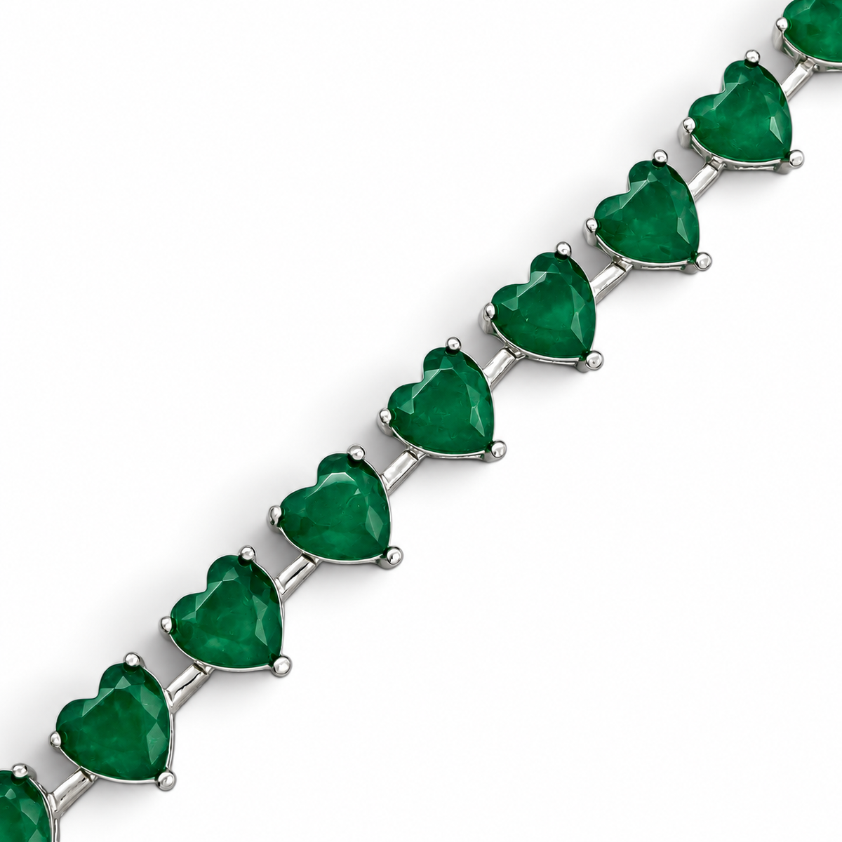 Pulsera Corazones Turmalina Plata Ley 925
