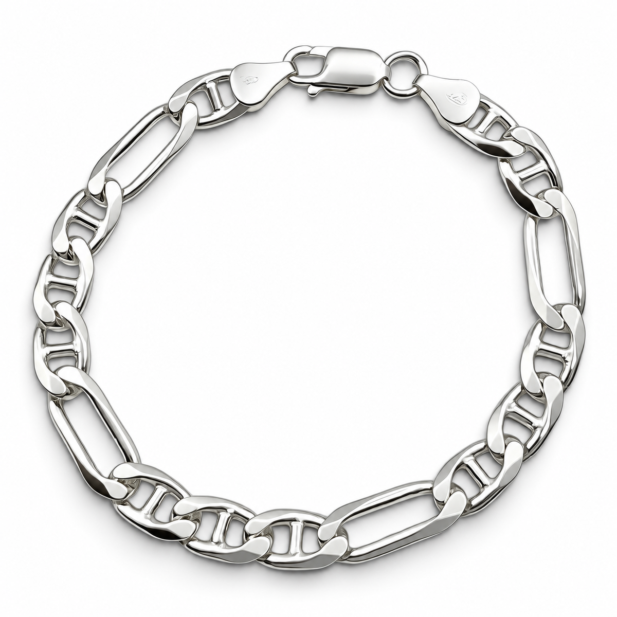 Pulso Escalera Figaro 6mm Plata Ley 925
