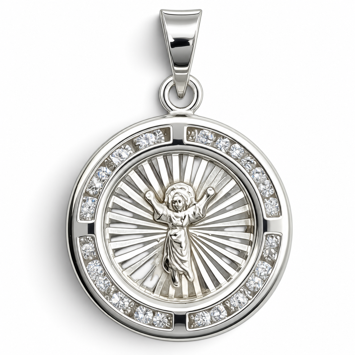 Dije Medalla Chica Redonda Plata Ley 925