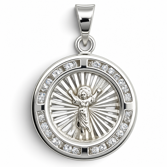 Dije Medalla Chica Redonda Plata Ley 925