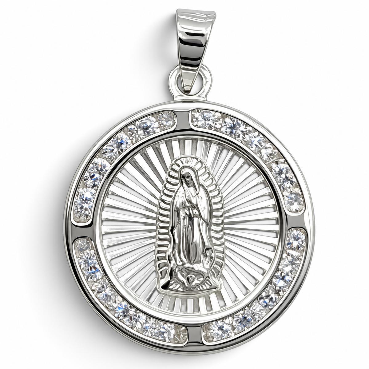 Dije Medalla Virgen Plata Ley 925