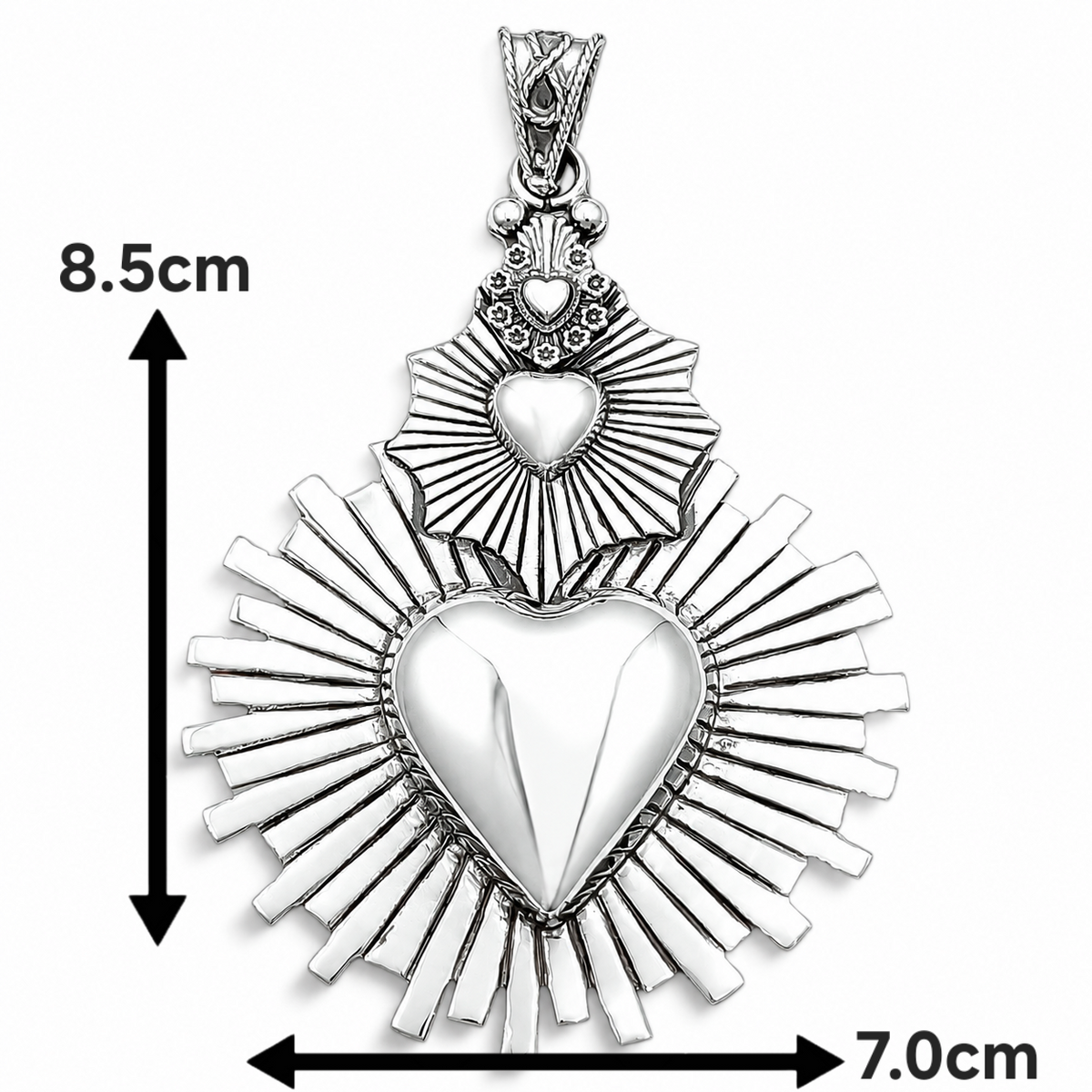 Dije Corazones Grande Plata Ley 925